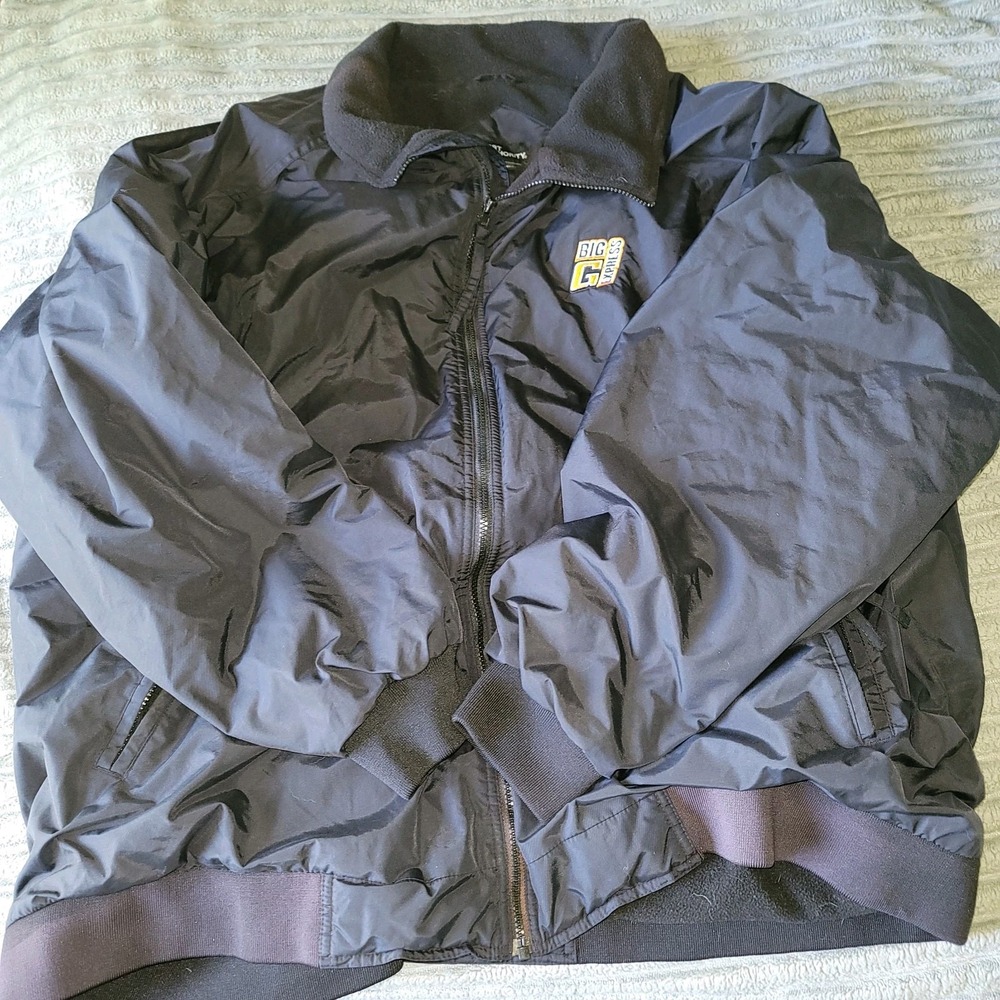 Port Authority‎ Black  Full Zip Fleece Lined Jacket Men's Size 5XL Resin Coated